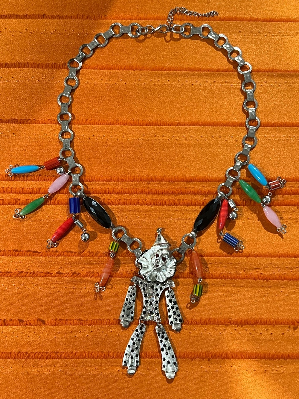 Colorful Multicolor Clown Pendant Necklace - Women Jewelry - Picture 3 of 4